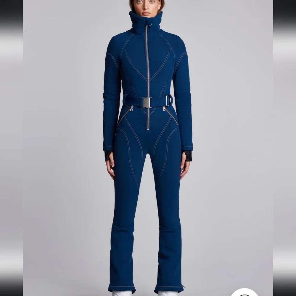 Chic Blue Belted Jumpsuit - Picture 4 of 16